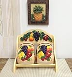 3-D MIxed Fruit Ceramic 2-Pcs Candy Jar and Rack 11