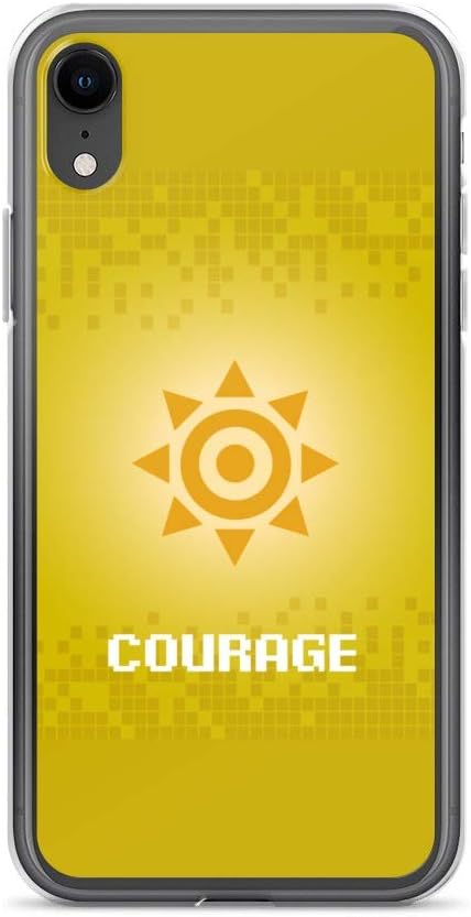 iPhone X/XS Case Anti-Scratch Japanese Comic Transparent Cases Cover Digimon Yellow Courage Crest Anime & Manga Graphic Novels Crystal Clear