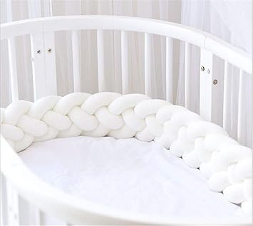 Violet 2m Trayosin Tour De Lit Bebe Coussin Serpent Tisse A La Main Noue En Peluche 4 Tressee Bebe Protection Chambre Decor