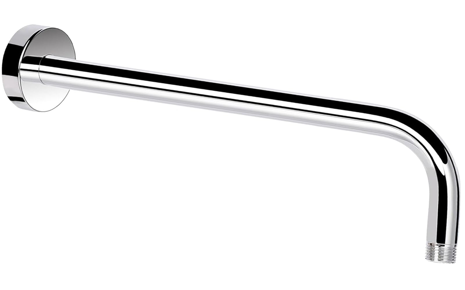 Shower Arm with Flange, Made of 304 Stainless Steel, 15 Inch Shower Head Extension Extender Pipe Arm, Wall-Mounted for Fixed Bathroom Shower Head (Chrome)
