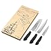 Evizonstyle Chef Knife Set, Set of 3 Super Sharp Knives with Carbon Steel Blades and Airflow Design for Easier Slicing, Dishwasher Safe, Best for Home and Professional Kitchen Use, Eco-Packaging