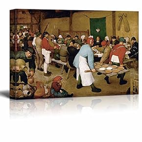 Peasant Wedding by Pieter Bruegel The Elder - Canvas Print Wall Art Famous Painting Reproduction - 12" x 18"