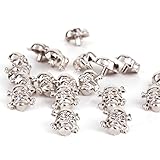 RUBYCA 50 Sets Silver Color Skull Cross-Bone Rapid Rivets Spike and Studs Metal Spots Double Cap DIY Leather-craft