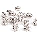 RUBYCA 50 Sets Silver Color Skull Cross-Bone Rapid Rivets Spike and Studs Metal Spots Double Cap DIY Leather-craft