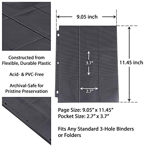 Totem World 25 Side Load 9Pocket Pages for Pokemon, Magic, YuGiOh Card