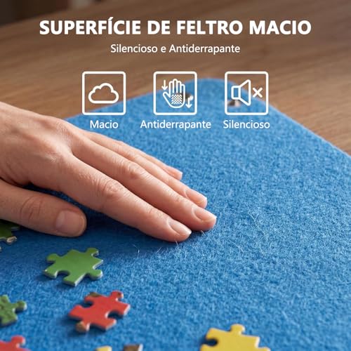 Separador de Pecas para Puzzle, GODREAM Kit de 10 Separador de Peças Quebra Cabeça, Material de Feltro, Dobrável, Portátil e Fácil de Guardar