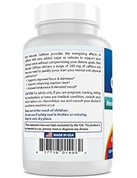 Best Naturals Cafeína Pastillas 200 mg 120 tabletas – Non Habit – Proven no Crash o jitters