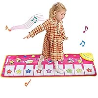ZJQY Piano Music Dance Mat, Educational Music Toys for 1-6 Year Old Girls Boys Toddlers Infant Kids Gifts for 2-6 Year Old Boys Girls Birthday Present