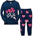 Little Girls Clothes Heart Cotton Sleep Pajamas Cartoon Sets Blue 3T - 3 years