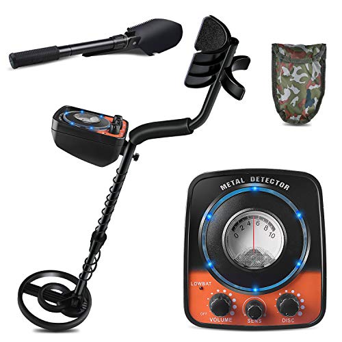 kuman Detector with Headphone Jack, High-Accuracy Metal Finder w, Orange