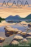 Acadia National Park, Maine - Jordan Pond (9x12 Art Print, Wall Decor Travel Poster)