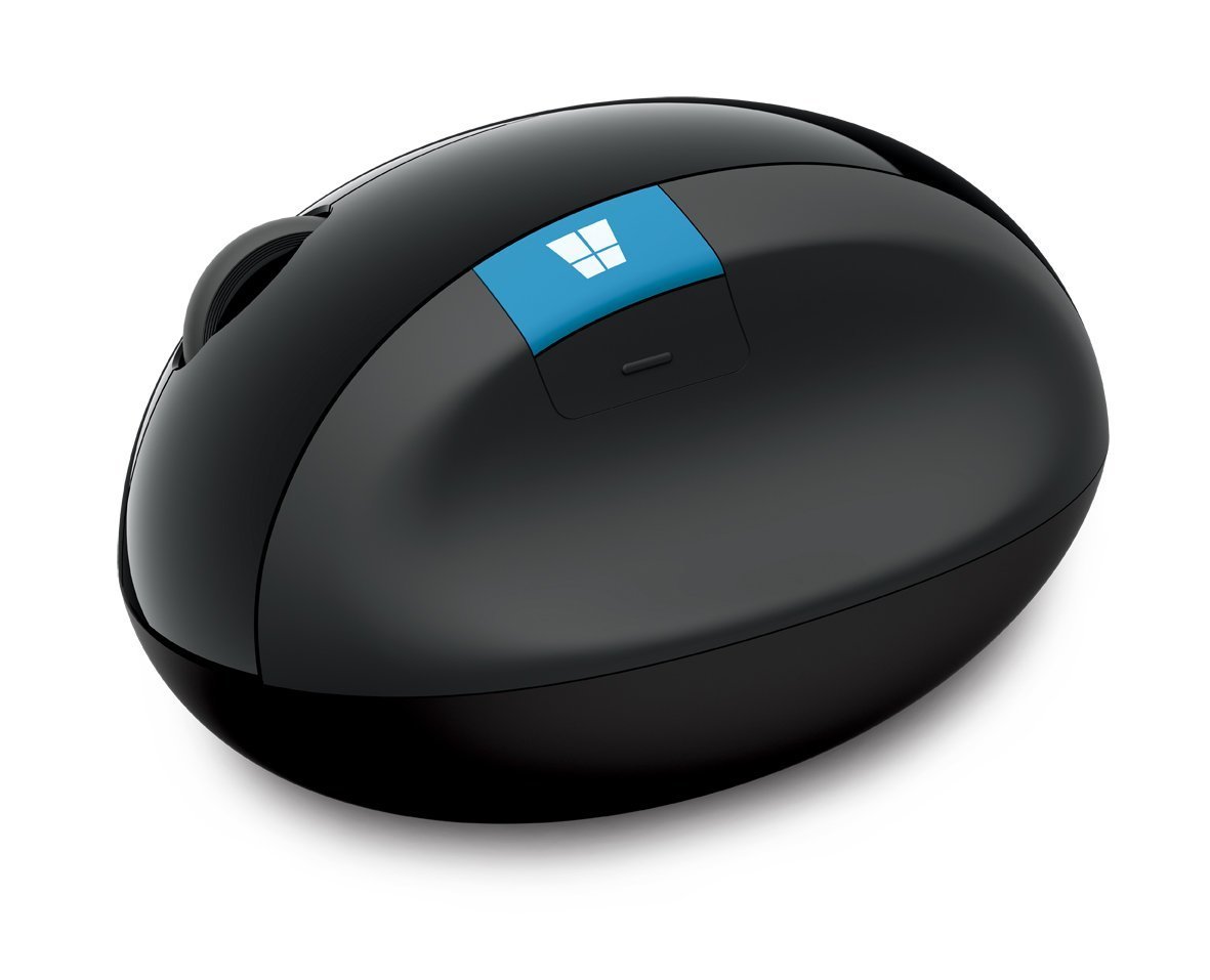 Microsoft Sculpt Ergonomic Mouse, Black - Wireless Mouse for Natural Wrist Comfort with 4-Way Scroll Wheel for PC/Laptop/Desktop, works with Mac/Windows 8/10/11 Computers