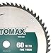 TOMAX 10-Inch 60 Tooth ATB Fine Finish Saw Blade with 5/8-Inch Arbor