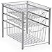 EZOWare 3-Tier Pull Out Sliding Drawer Storage Organizer Rack for Multipurpose Use Under the Sink, Bathroom, Cabinet, Office Desks, Counter top, Pantry, and Kitchen - Silver