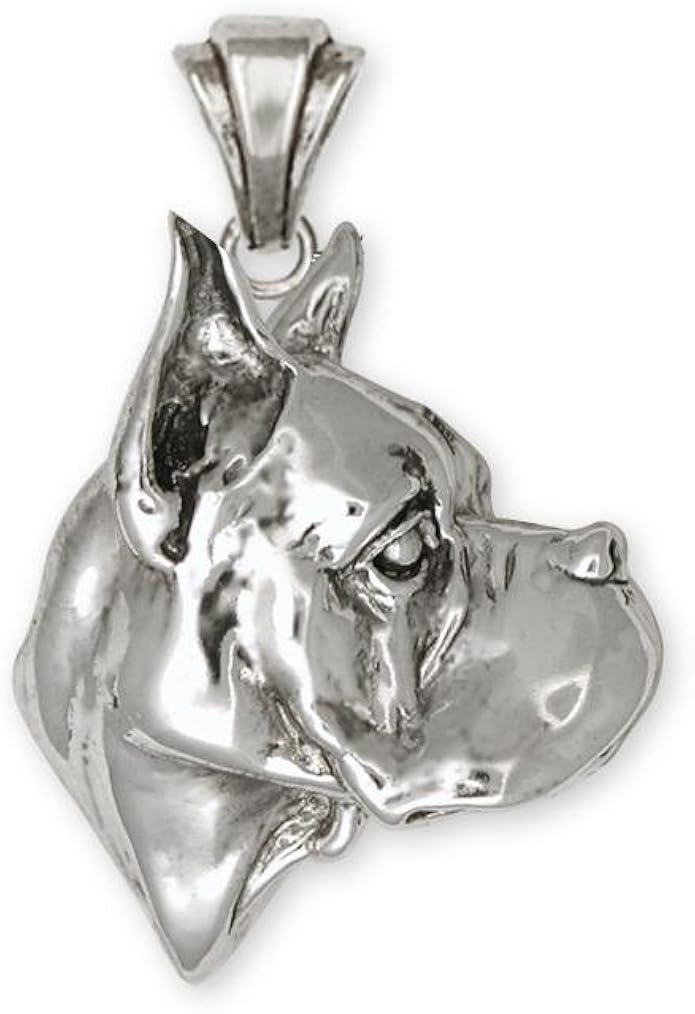 Boxer Jewelry Sterling Silver Boxer Pendant Handmade Dog