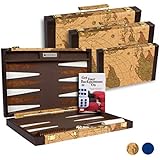 Get The Games Out Top Backgammon Set - Classic Board Game Case - Best Strategy & Tip Guide - Small Map Color