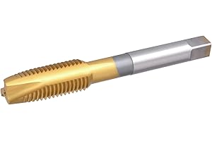 Burkit 3/8"-16 UNC Spiral Point Tap, HSS Titanium Coating Spiral Point Plug Threading Tap 3/8 x 16 UNC