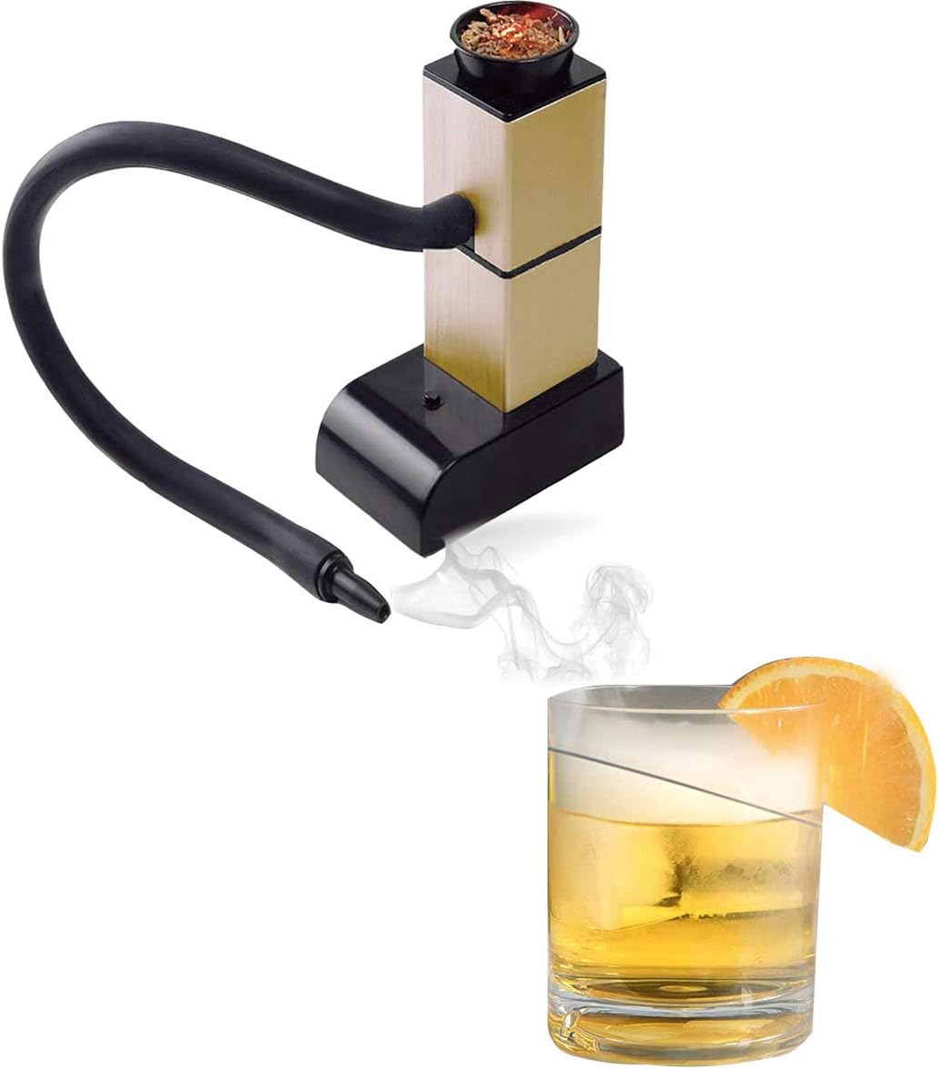 Krfilas Smoking Cocktail Smoke Infuser Cocktail Food Smoker Smoking Gun Smoke Infuser Gun Meat Smoker Hand-held Smoking Gun Portable Smoker for Cooking BBQ