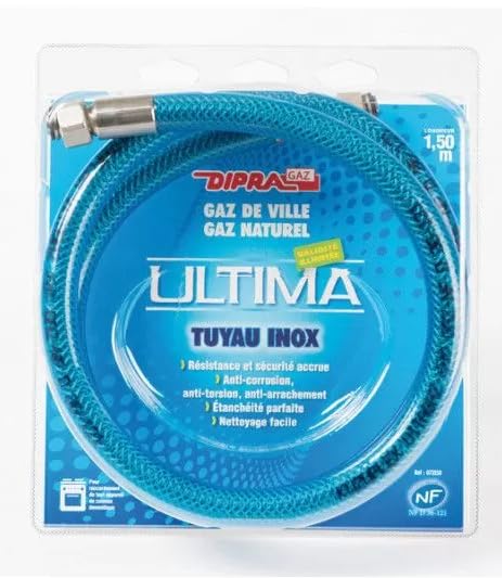 Dipra 73150 Stainless Steel Flexible Hose for Natural Gas, Length 1.50m