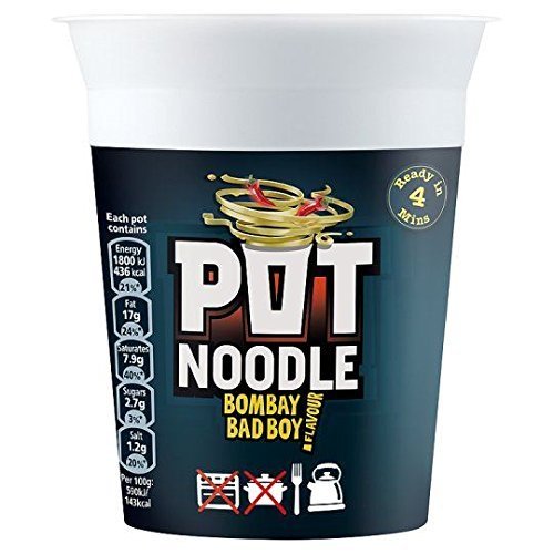Pot Noodle Bombay Bad Boy Flavour 90g Pack of 4 (90g x