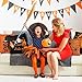 Whaline 4 Pieces Halloween Pillow Case, Orange and Black Pillow Cover, Happy Halloween Linen Sofa Bed Throw Cushion Cover Decoration (18