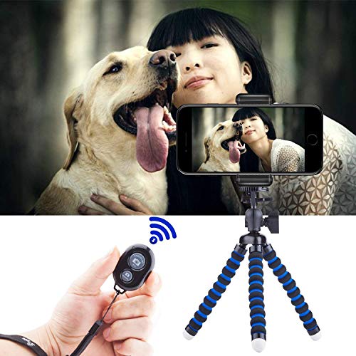 Phone Tripod, PEYOU [5 in 1] Flexible Octopus Tripod Stand + 2PCS Tripod Adapter for Gopro + Phone Mount Holder + Bluetooth Wireless Remote Shutter Compatible for iPhone Samsung Gopro Sports Camera - Thumbnail 7