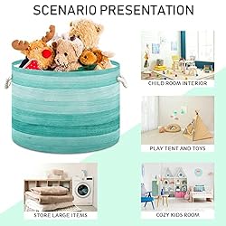xigua Large Storage Basket Cotton Rope Basket Teal