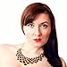 Jane Stone Fashion Statement Collar Necklace Vintage Openwork Bib Costume Jewelry (black)