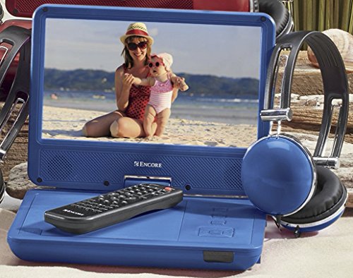 9-inch-Portable-DVDCD-Player-with-Swivel-Screen-and-Fold-Rechargeable-Battery-Remote-Control-Travel-Bag-with-Matching-Color-Headphones-and-ACDC-Adapter-Encore-DVD901BMO-Blue