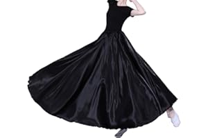 SANCAN Women Long Tulle Retro Maxi Tea Ankle Length Shiny Skirt for Belly Dancing Dance Costume Cosplay Holiday Weekend Party