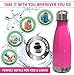 Stainless Steel Water Bottle for Kids School, Double Wall Insulated Cola Bottle Shape for Cold and Warm Drinks, BPA Free Metal Sports Bottle for Boys, Girls & Women (Pink, 12 oz)