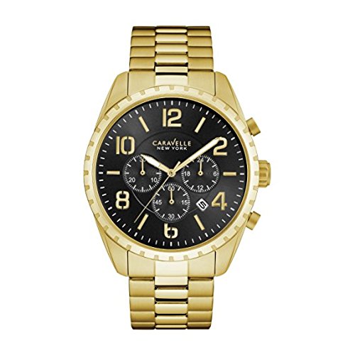 Caravelle New York Men's Quartz Stainless Steel Casual Watch, Color:Gold-Toned (Model: 44B114)