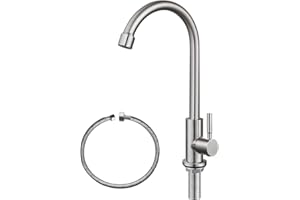BIFORDO Cold Water Only Faucet SUS304 Stainless Steel Faucet for Kitchen Sink
