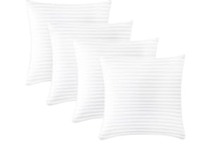 Yettbea 18x18 Throw Pillow Insert Set of 4, Indoor Decorative Pillow for Couch, Sofa, Bed, Cushion and Sham with Premium Down Alternative Filled, White