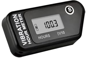 Jayron JR-HM016B LCD Wireless Digital Hour Meter Gauge Vibration Activated,Waterproof Design,for All Vibrating Machine,Air Co