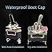 ESUPPORT Silver Contact Heavy Duty 20A 125V 15A 250V SPST 2 Terminal Pin ON/OFF Rocker Toggle Switch Metal Waterproof Boot Cap Cover Copper Terminal Pack of 5