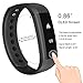 Fitness Tracker,007plus D115 Bluetooth 4.0 Pedometer Sleep Monitor Concise Style Point Touch Activity Tracker (Black)