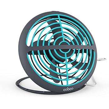 Eobeo Small USB Desk Fan Mini Personal Portable Cooling for Office House Dorm Outdoor Travel Camping Kids Tabletop Table Powered by USB Port of Computer Power Bank or Charger Adapter Heavy Duty 6 Inch
