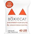 Boxie Extra Strength Cat Litter, 35-Day Odor Control, Clumping Clay, 40lb