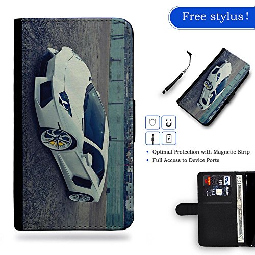 Phonecell City // National Flag Leather Wallet Case Protective Cover Case for Motorola Moto G GEM 1st MOTOG // Super luxury car White racing fancy automobile