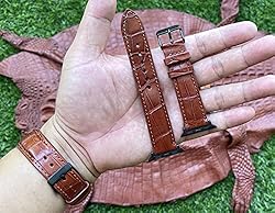 Light Brown Crocodile Leather Watch Band Alligator