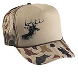 Tan Camouflage Camo Deer Buck Mesh Trucker Hat Cap