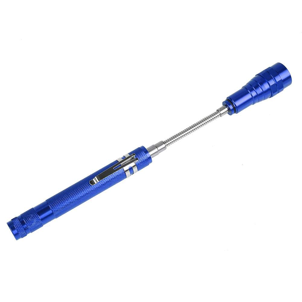 Sorand Flexible Flashlight, Multi-function 3 LED Flash, Mini Magnetic Head Rotatable Torch Flexible Neck Pick up Tool, Extendable Flashlight(Blue)