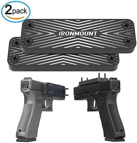 Gun Magnet Mount 2-Pack | 43 Lbs Rated | IronMount Rubber Coated Magnetic Gun Mount & Holster | Concealed Holder for Car, Handgun, Pistol, Shotgun, Rifle