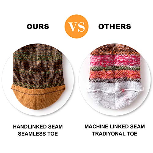 Gonii Pairs Womens Comfy Wool Cotton Socks Vintage Warm and Cozy Knit Crew Socks for All Seasons Casual Socks (1pair-Tan+Green, Shoe Size 9-12)