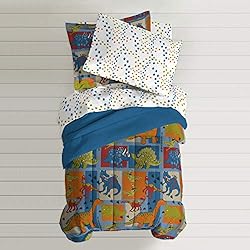 Dream Factory Dinosaur Blocks Ultra Soft Microfiber