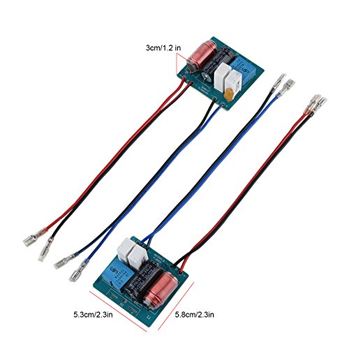 2Pcs Speaker Frequency Divider Board Tweeter + Bass, 2 Way Hi-Fi Audio Crossover Sound Filter Frequency Distributor DIY Module