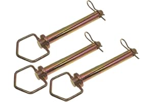 MYTEE PRODUCTS AgraLink 3 Pcs Swivel Hitch Pin 7/8" x 6-1/4" w/Clips - Zinc Plated, High Carbon Steel, Trailer Hitch Safety & Security Pin for Tractors