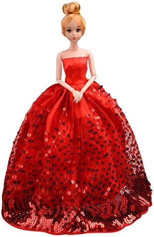 Gorgeous &amp; Fashion Handmade Wedding Dress Party Gown Outfits for Barbie Doll for Girl's Birthday Xmas Gift