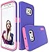 TOTU Heavy Duty Dual Layer Protective Case Hybrid Bumper Scratch Resistant Shock-Absorbing Defender Carrying Case for Samsung Galaxy S6 Edge – Indigo Violet/Light Rose